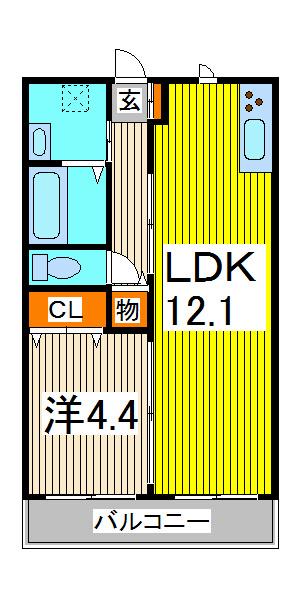 アネシス(1LDK/3階)の間取り写真