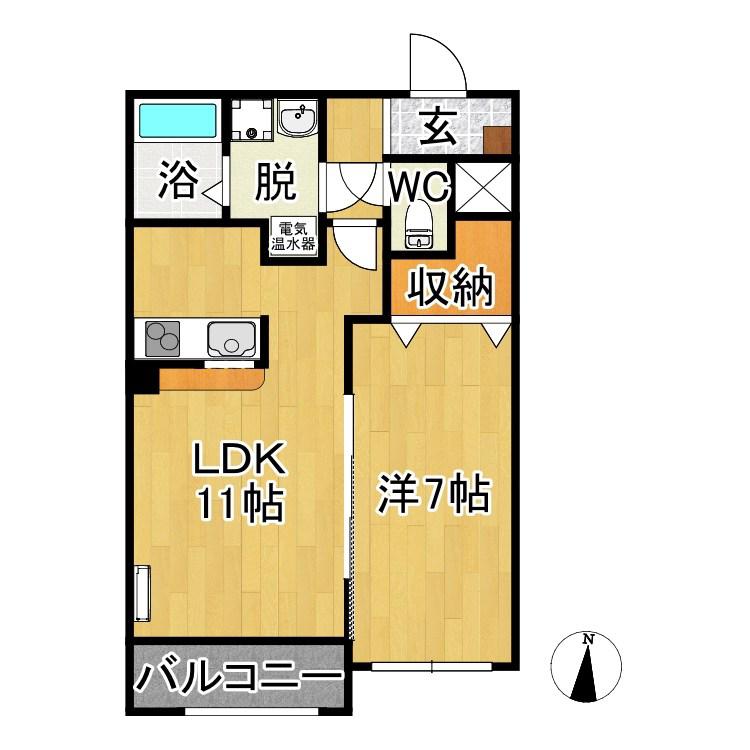 メゾン アレセイア(1LDK/3階)の間取り写真