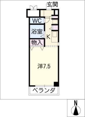アーバンポイント304(1K/6階)の間取り写真