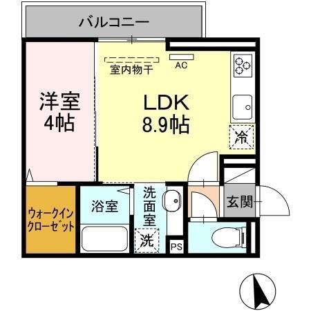 SUN ROAD EN(1LDK/3階)の間取り写真