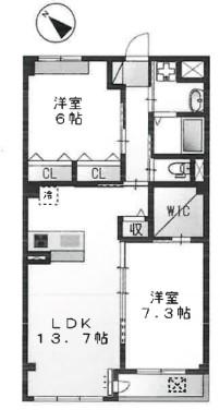GREEN MAISON(2LDK/1階)の間取り写真