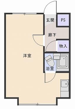 プレステージ壱番館(ワンルーム/1階)の間取り写真
