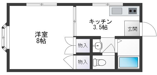 メゾンラフォーレ(1K/2階)の間取り写真