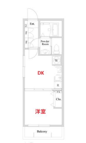 ブランミュール馬込III(1DK/1階)の間取り写真