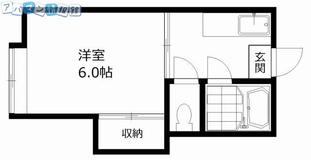 第七西山荘(1K/2階)の間取り写真