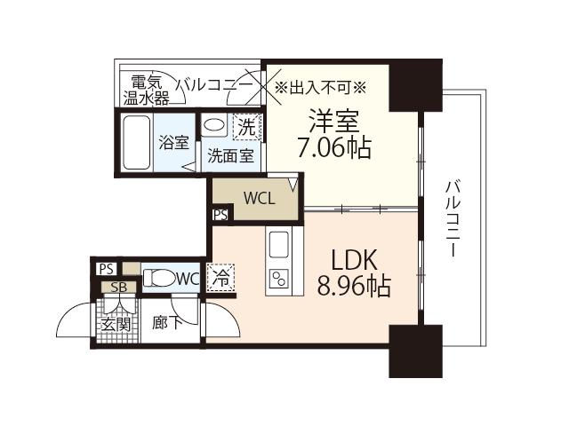 エネピア大手町(1LDK/2階)の間取り写真