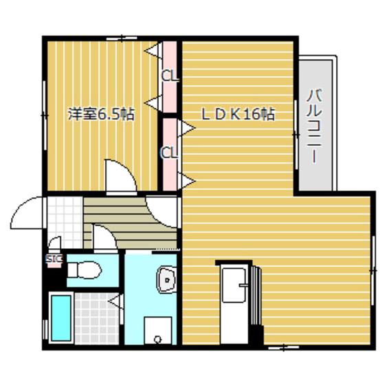 アヴェリア(1LDK/2階)の間取り写真