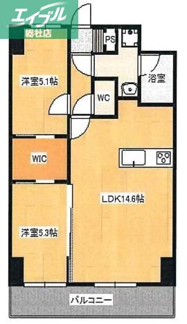 BELLA CASA ノース(2LDK/9階)の間取り写真
