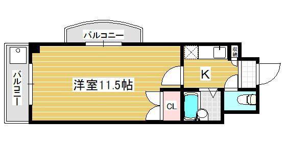 ロイヤルリージェント(1K/3階)の間取り写真