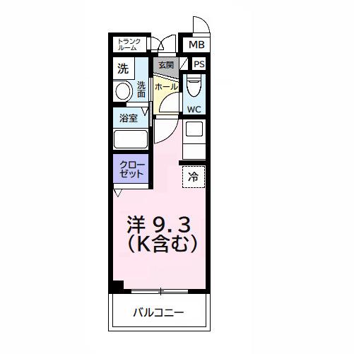 ブリリアント姉崎(ワンルーム/3階)の間取り写真
