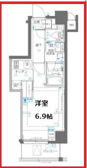 ズーム錦糸町(1K/3階)の間取り写真