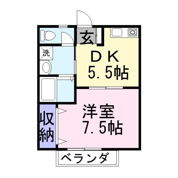アメニティコーポ(1DK/1階)の間取り写真