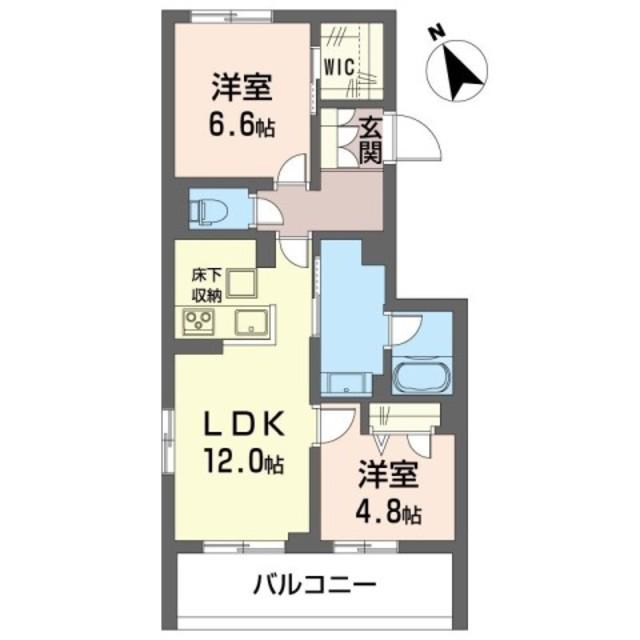 アルフラット弐(2LDK/1階)の間取り写真