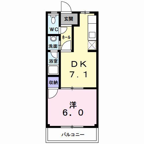 ベルメゾンヒロセ(1DK/1階)の間取り写真