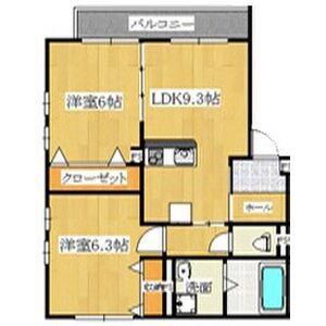 KTIレジデンス大和田A棟(2LDK/2階)の間取り写真