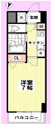 ステージファースト恵比寿(1K/4階)の間取り写真