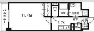 S-FORT札幌N15(1K/7階)の間取り写真