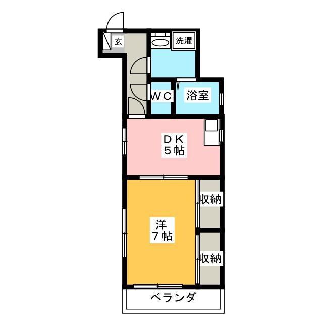 小沢ビル(1DK/3階)の間取り写真