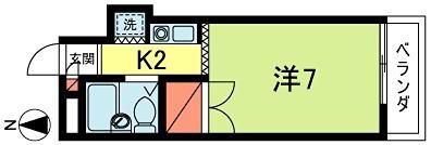 ドリームハイツ(1K/2階)の間取り写真