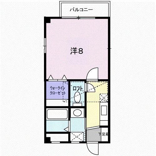プラシードI(1K/1階)の間取り写真