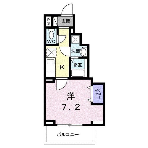 中宮町マンション(1K/2階)の間取り写真