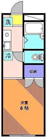 コーポつくし(ワンルーム/1階)の間取り写真