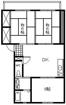 エアライン2234(3DK/1階)の間取り写真