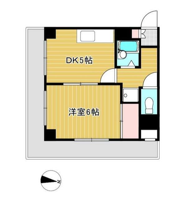 南糧三春台ビル(1DK/3階)の間取り写真