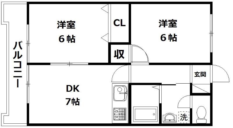 アーバンSTM(2DK/2階)の間取り写真