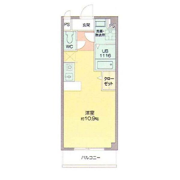 S&F MANSION(ワンルーム/2階)の間取り写真