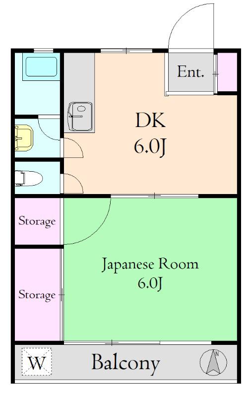 さつきマンション(1DK/1階)の間取り写真