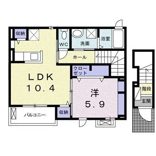 セントポーリア高嶋(1LDK/2階)の間取り写真