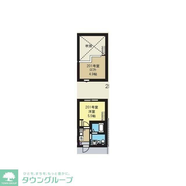 グランキャスト ノヴァ(1K/2階)の間取り写真