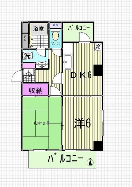 アリエス西葛西(2DK/5階)の間取り写真