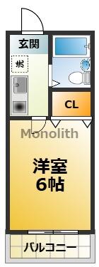 アヴニールふじわら(1K/5階)の間取り写真