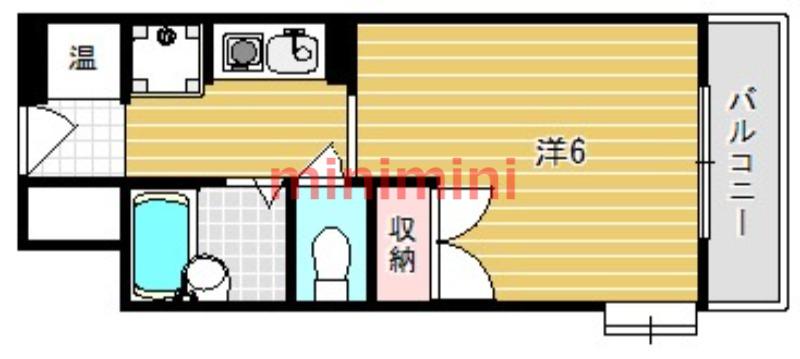 スチューデントパレス茨木(1K/3階)の間取り写真