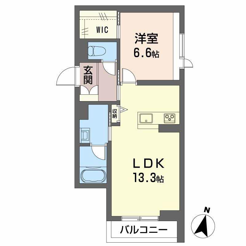 シャーメゾン定禅寺(1LDK/3階)の間取り写真