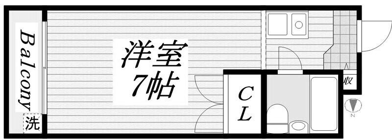 メゾン・ド・六甲パートV(ワンルーム/1階)の間取り写真