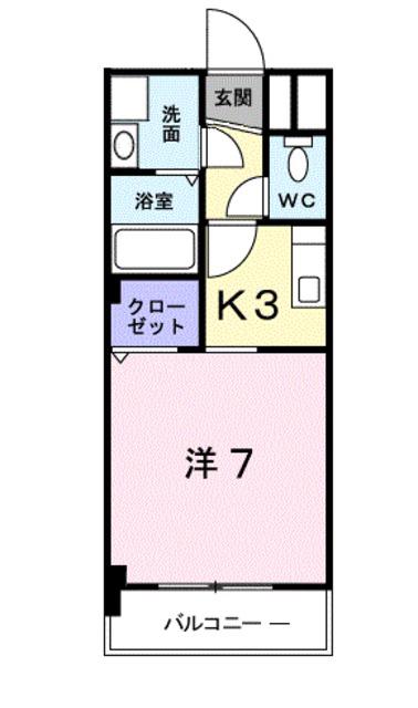 グレイスフルタウンI(1K/2階)の間取り写真