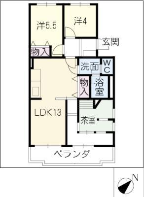 レスポワール石川A(2SLDK/2階)の間取り写真