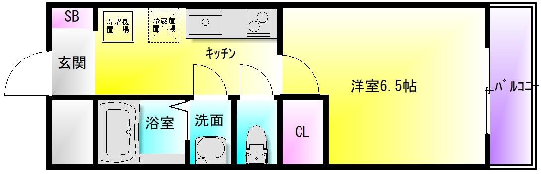 ティグリス枝川(1K/3階)の間取り写真