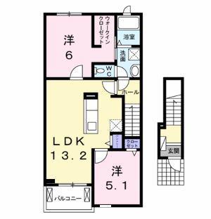エア フィールド(2LDK/2階)の間取り写真