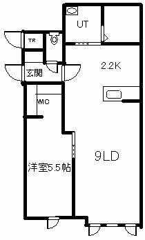 ブレッザA(1LDK/1階)の間取り写真
