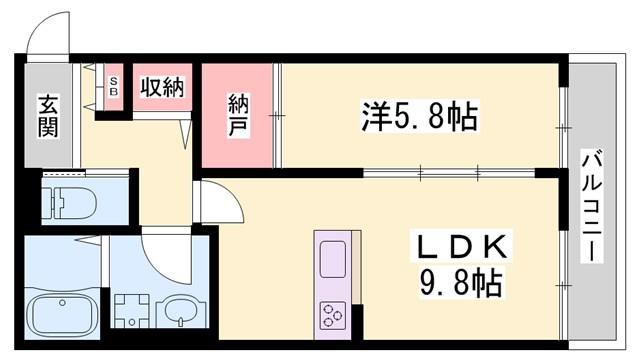 BABEL(1LDK/2階)の間取り写真