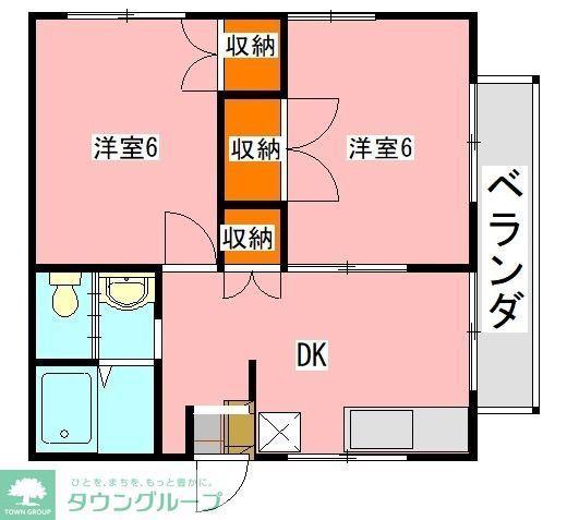 ラフォーレ星久喜(2DK/2階)の間取り写真