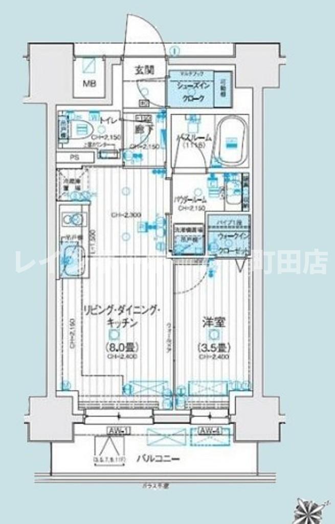 デュオステージ海老名Ⅱ(1LDK/2階)の間取り写真