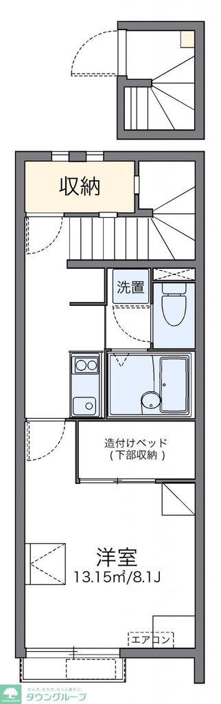 レオネクストサンライズ富岡III(1K/2階)の間取り写真