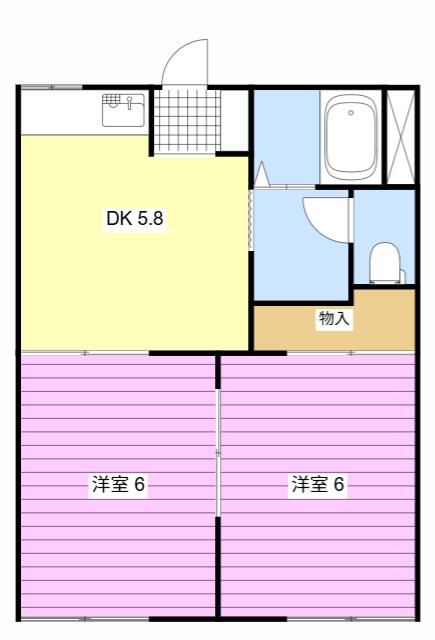 メゾン谷上A(2DK/2階)の間取り写真