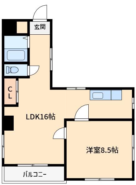 大京ビルマンション(1LDK/4階)の間取り写真