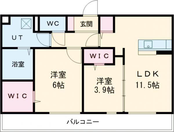グランド レーヴェン(2LDK/3階)の間取り写真